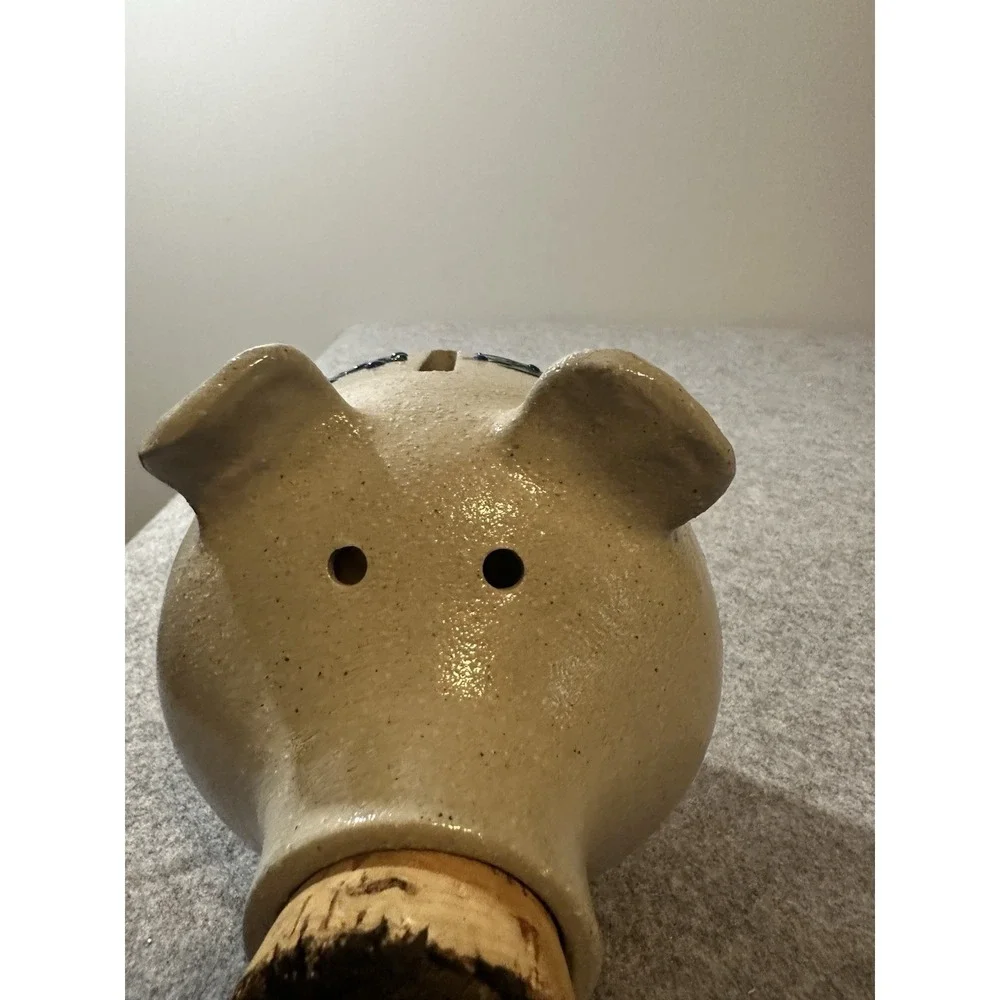 Salmon Falls Stoneware Piggy Bank Blueberry Vines 1998 VINTAGE Dover, NH
